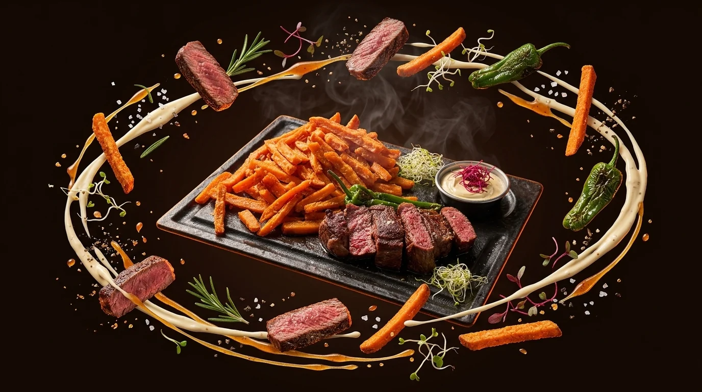 Hátszín steak édesburgonyával
